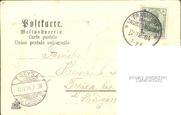 Sachsenhausen Frankfurt Apfelkarte Gedicht Litho – Bild 2