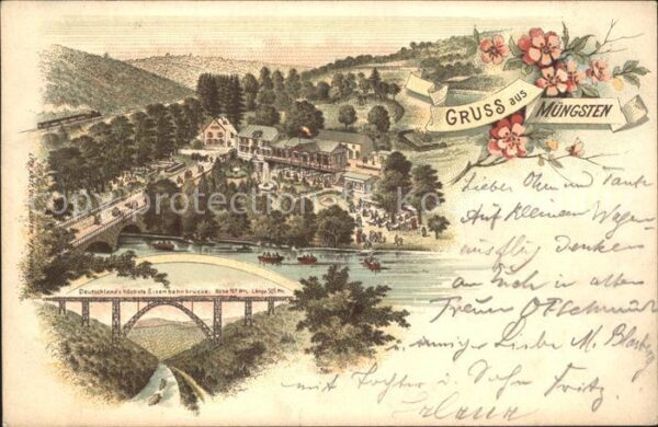 Muengsten Eisenbahnbruecke Litho