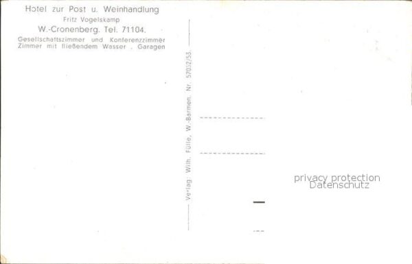 Wuppertal Cronenberg Hotel-Restaurant Zur Post – Bild 2
