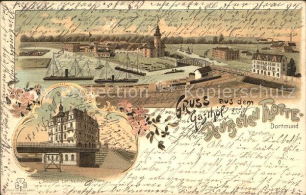 Dortmund Gasthof zur Deutschen Flotte Litho