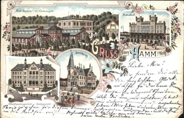 Hamm Westfalen Bahnhof Oberlandesgericht Amtsgericht Staendehaus Litho