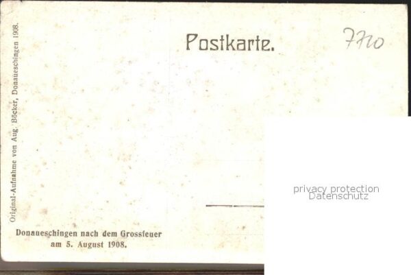 Donaueschingen Nach dem Grossfeuer 5. August 1908 – Bild 2