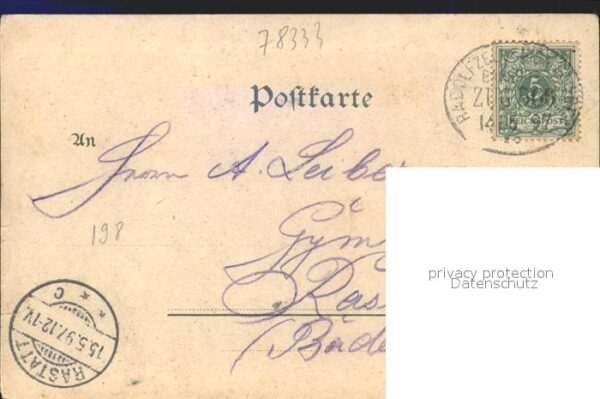Stockach Baden Kriegerdenkmal Nellenburg Litho Bahnpost – Bild 2