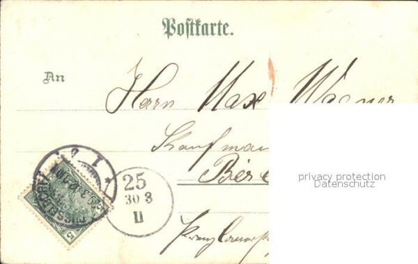 Duesseldorf Marktplatz Rathaus Gedicht Gemuese Hase Obst Litho – Bild 2
