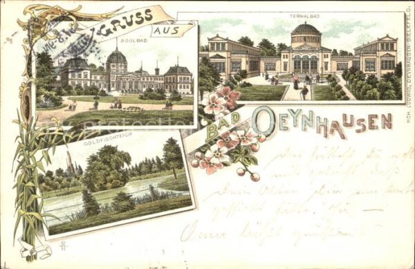 Bad Oeynhausen Termalbad Soolbad Goldfischteich Litho