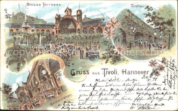 Hannover Vergnuegungspark Tivoli Prachtbauten Grotten Restauration Grosse Terras