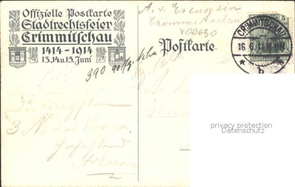 Crimmitschau Oberes Tor Stadtrechtsfeier Litho – Bild 2
