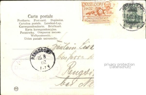 Duesseldorf Industrie-Gewerbe Deutsch-Nationale Kunstausstellung Kaiserpaar Kron – Bild 2