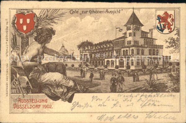 Duesseldorf Ausstellung 1902 Cafe zur schoenen Aussicht