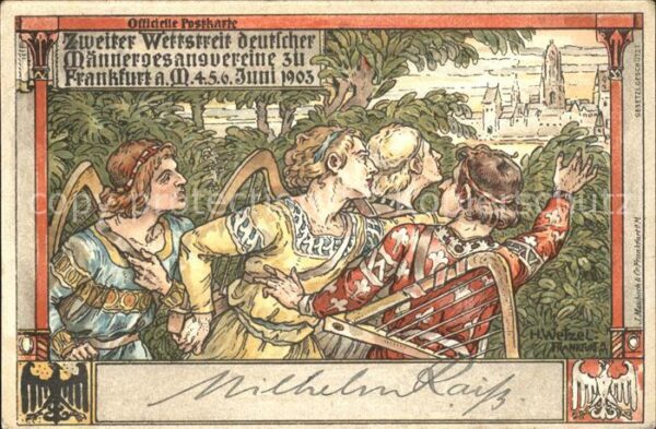 Frankfurt Main Zweiter Wettstreit deutscher Maennergesangvereine Litho