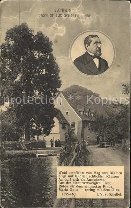 Achdorf Blumberg Gasthof zur Scheffellinde Gedicht J.V. v. Scheffel