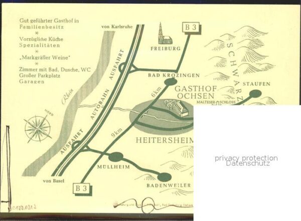 Heitersheim Gasthaus Ochsen Autos Zeichnung Lageplan – Bild 2