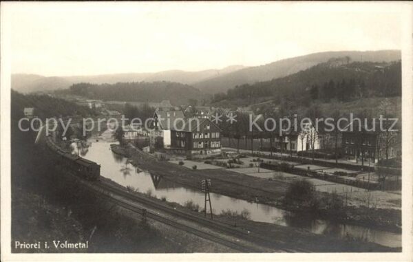 Priorei im Volmetal Eisenbahn Partie am Fluss