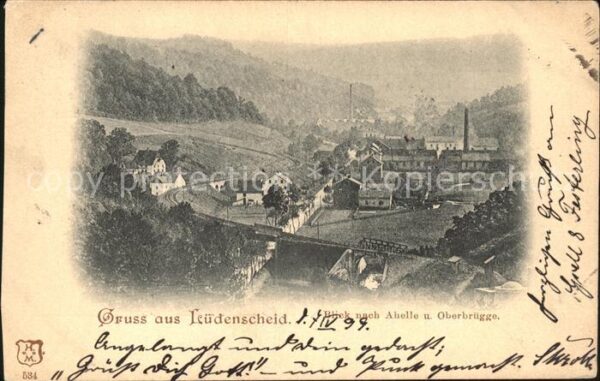 Luedenscheid Blick nach Ahelle und Oberbruegge Deutsche Reichspost