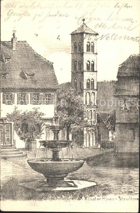 Hirsau Kloster Petersturm Brunnen Kuenstlerkarte