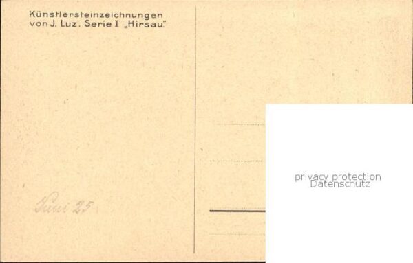 Hirsau Schloss Klosterruinen Steinzeichnung Kuenstler J. Luz – Bild 2