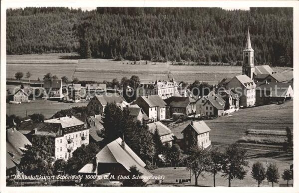 Schoenwald Schwarzwald Ortsansicht mit Kirche Hoehenluftkurort