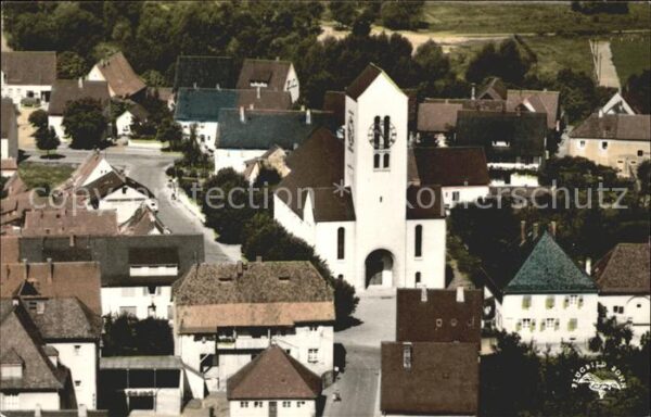 Neuenburg Rhein Fliegeraufnahme Ortsmitte Kirche