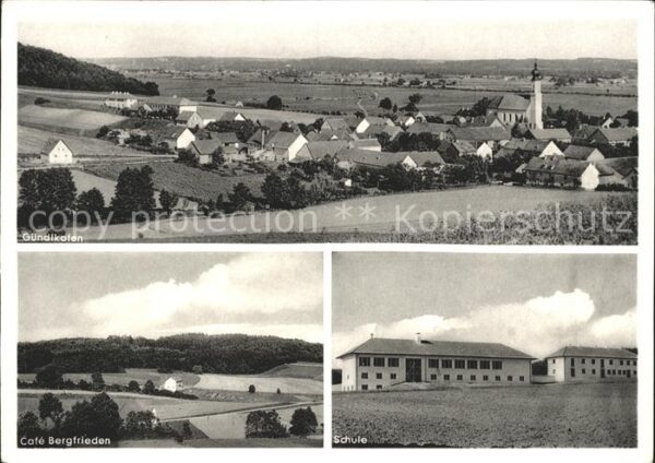 Guendlkofen Gesamtansicht Cafe Bergfrieden Schule