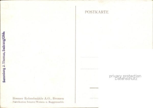 Bremen Rolandmuehle A.G. Kuenstlerkarte – Bild 2