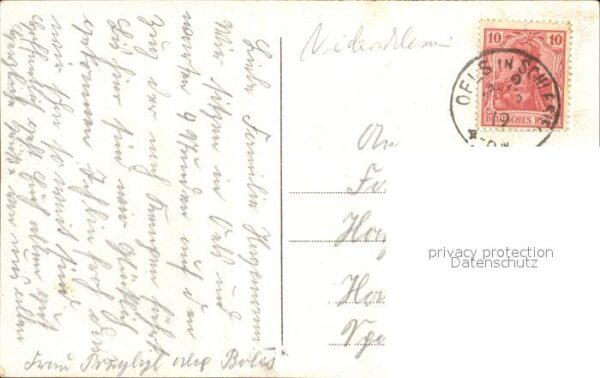 Oels Niederschlesien Rathaus mit Ring Kaiser Friedrich Denkmal – Bild 2