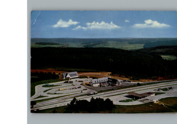 Reinhardshain Fliegeraufnahme Autobahn-Rasthaus, Hotel Reinhardshain