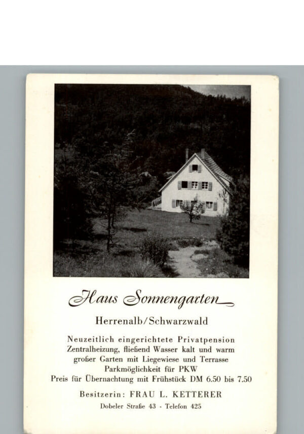 Bad Herrenalb Pension Haus Sonnengarten