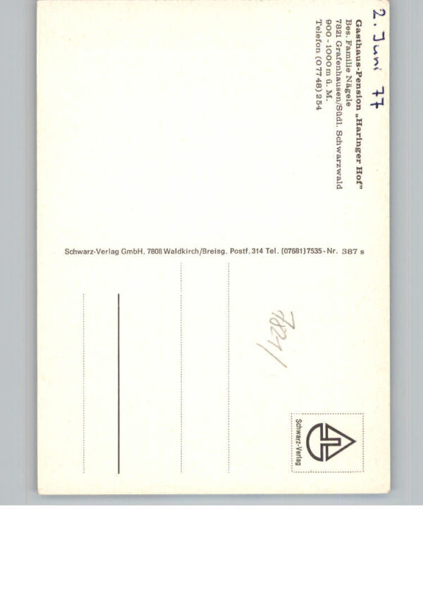 Grafenhausen Schwarzwald Gasthaus-Pension Haringer Hof – Bild 2