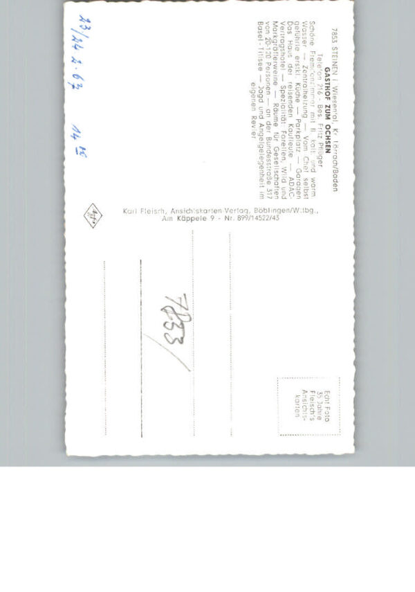 Steinen Wiesental Gasthof zum Ochsen – Bild 2