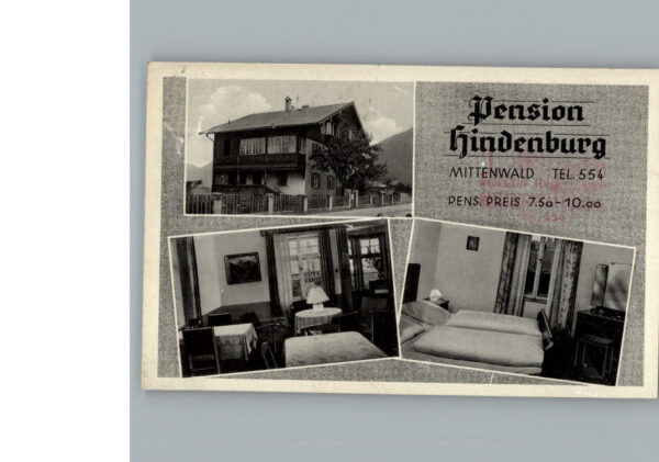 Mittenwald Bayern Pension Hindenburg