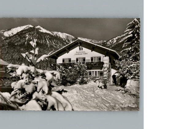 Garmisch-Partenkirchen Winter-Karte Fremdenheim Claere