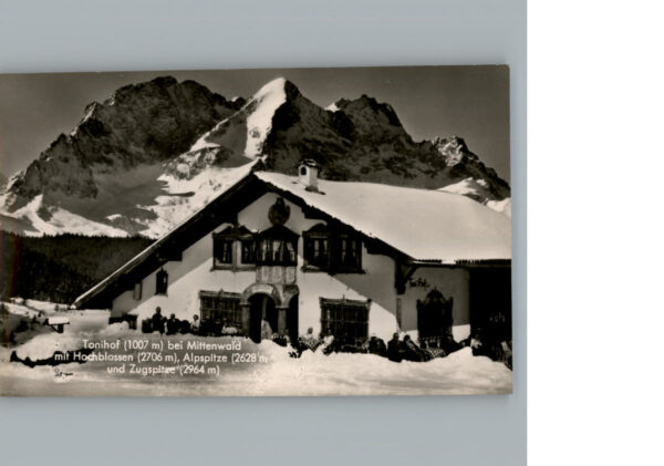 Mittenwald Bayern Winter-Karte Cafe Tonihof