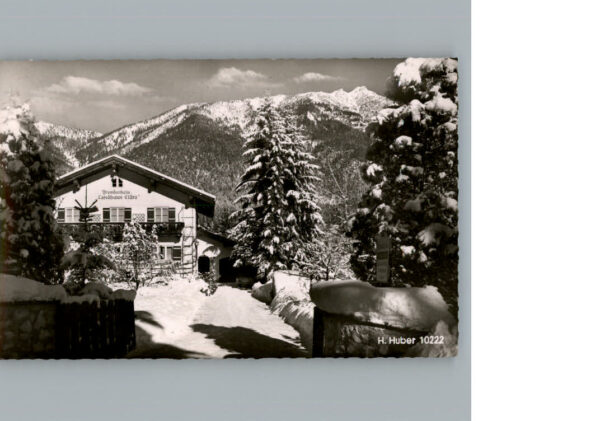 Garmisch-Partenkirchen Winter-Karte Fremdenheim Claere