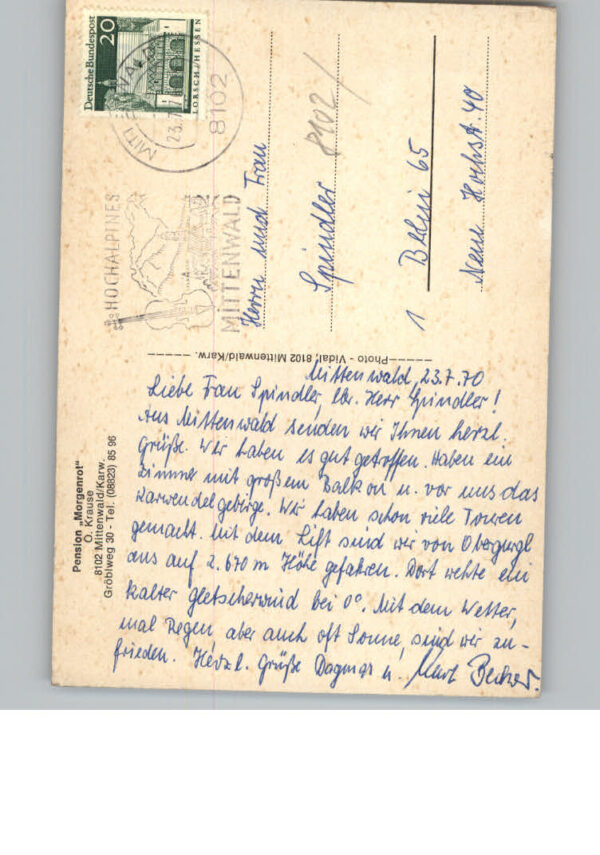 Mittenwald Bayern Pension Morgenrot – Bild 2