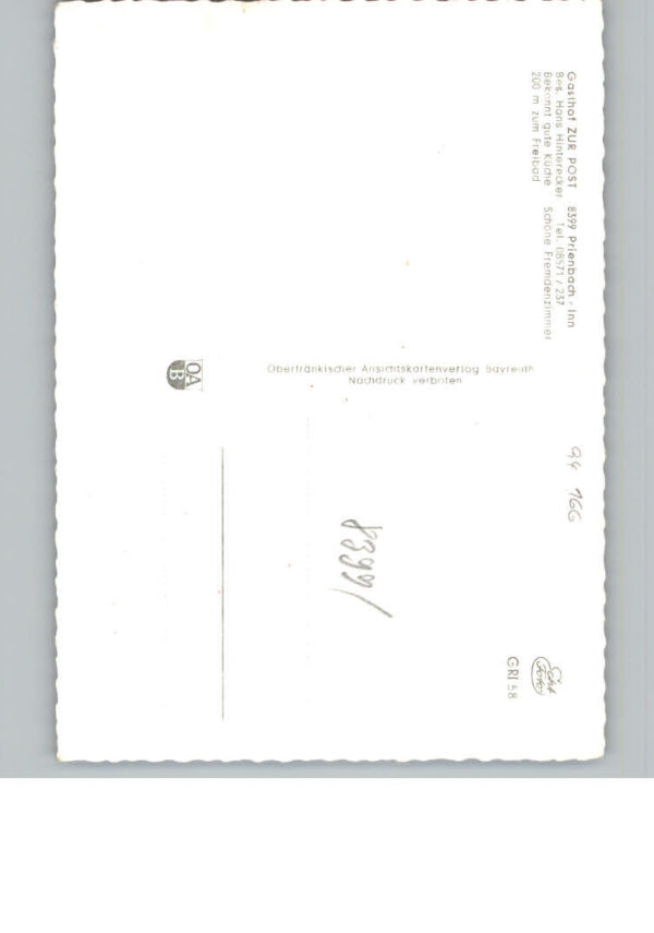 Prienbach Niederbayern Gasthof zur Post – Bild 2