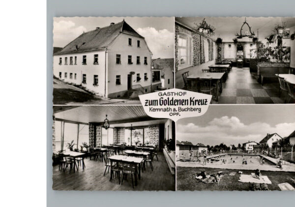 Kemnath Buchberg Gasthof zum goldenen Kreuz Werbe-Karte