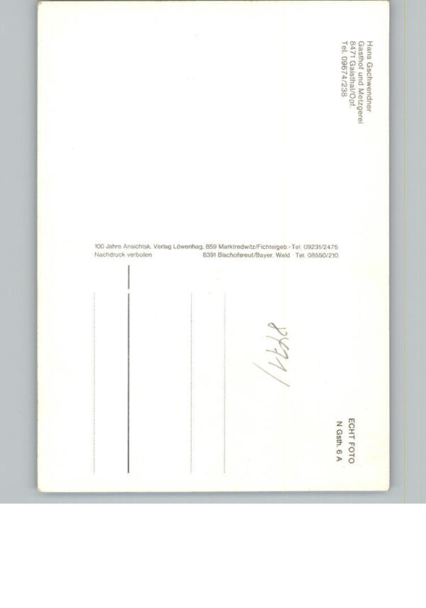 Gaisthal Oberpfalz Gasthof Hans Gschwender – Bild 2