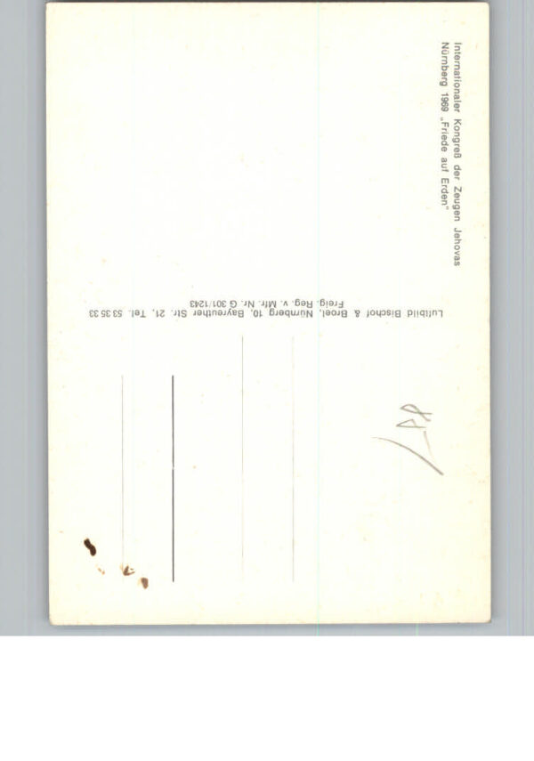 Nuernberg Internationaler Kongress der Zeugen Jehovay 1969 – Bild 2