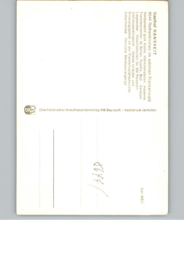 Rothenkirchen Oberfranken Gasthof Hansveit – Bild 2
