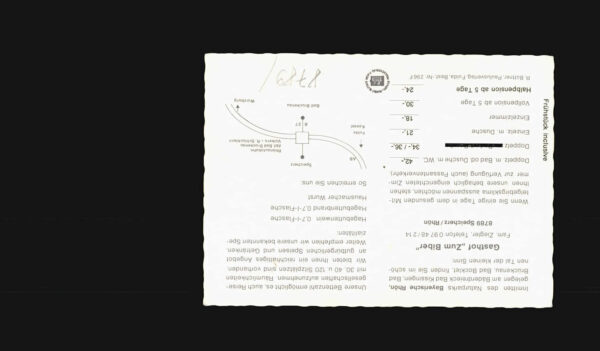 Speicherz Werbe-Karte Gasthof zum Biber – Bild 2
