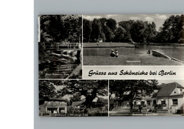 Schoeneiche Berlin Gaststaette Gruene Aue Schwimmbad