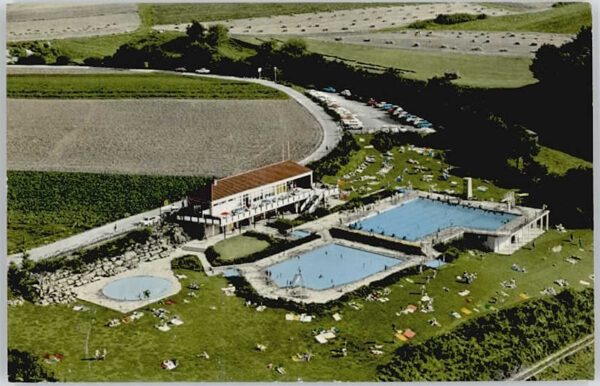 Bad Salzschlirf Fliegeraufnahme Cafe Restaurant Am Schwimmbad