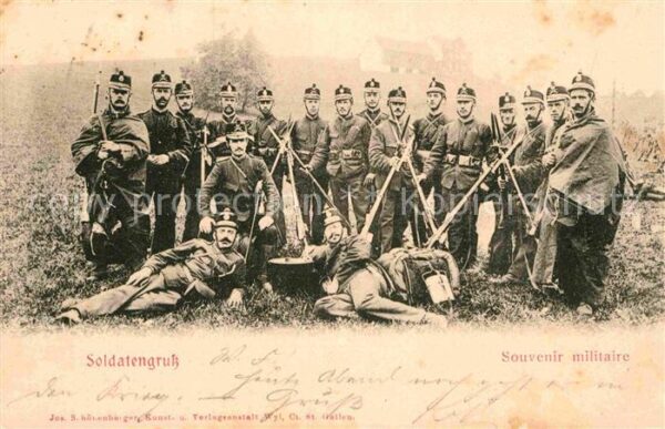 Militaria Schweiz Gruppenfoto Soldatengruss
