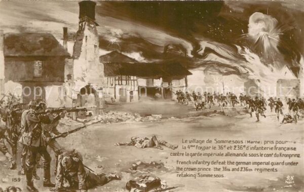 Sommesous Village pris par l'infanterie francaise contre la garde impériale alle