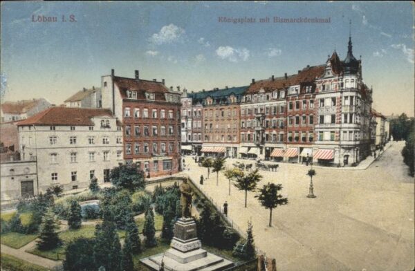 Loebau Sachsen Loebau Koenigsplatz Bismarckdenkmal *