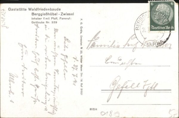 Zwiesel Bad Gottleuba-Berggiesshuebel asthaus Waldfriedenbaude – Bild 2