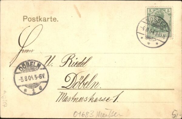 Nossen Hirsch Bergschloesschen Kuenstler H. Waldau x – Bild 2