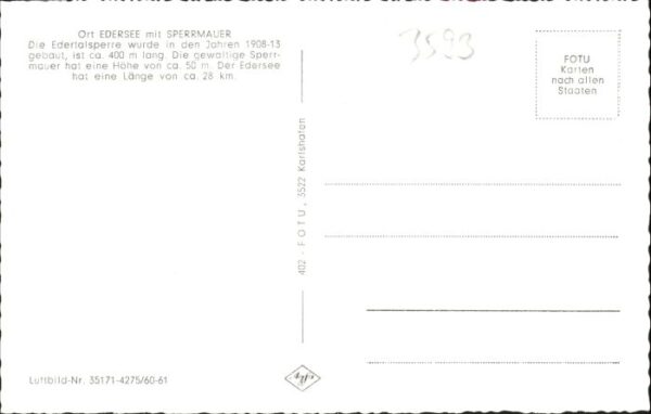 Hemfurth-Edersee Sperrmauer Fliegeraufnahme – Bild 2