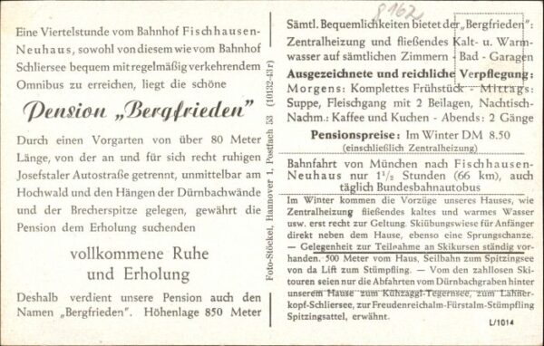 Fischhausen Schliersee Bergfrieden  Cafe Pension – Bild 2