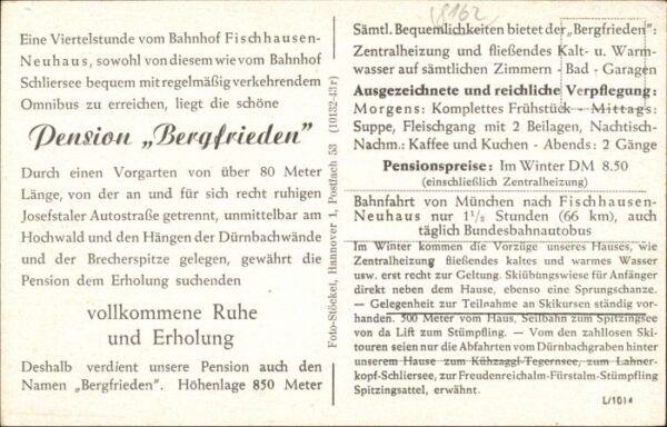 Fischhausen Schliersee Bergfrieden  Cafe Pension – Bild 2